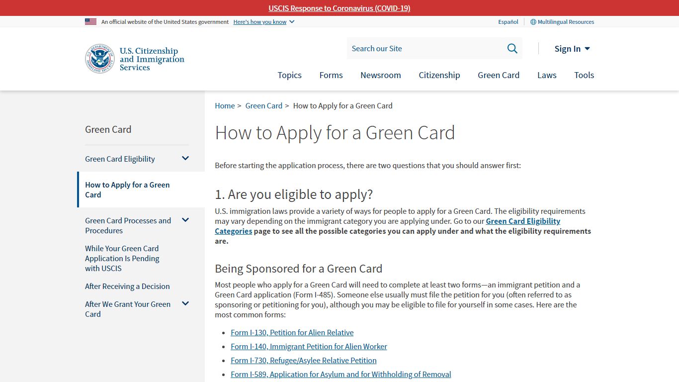 How to Apply for a Green Card | USCIS