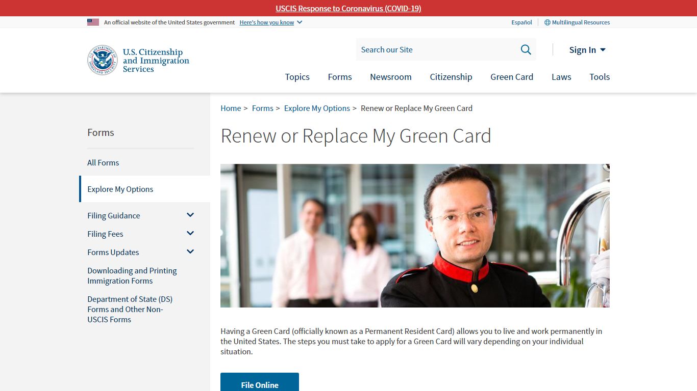 Renew or Replace My Green Card | USCIS